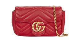 Super Mini GG Marmont, Leather, Red, 476433, DB/S, 2*